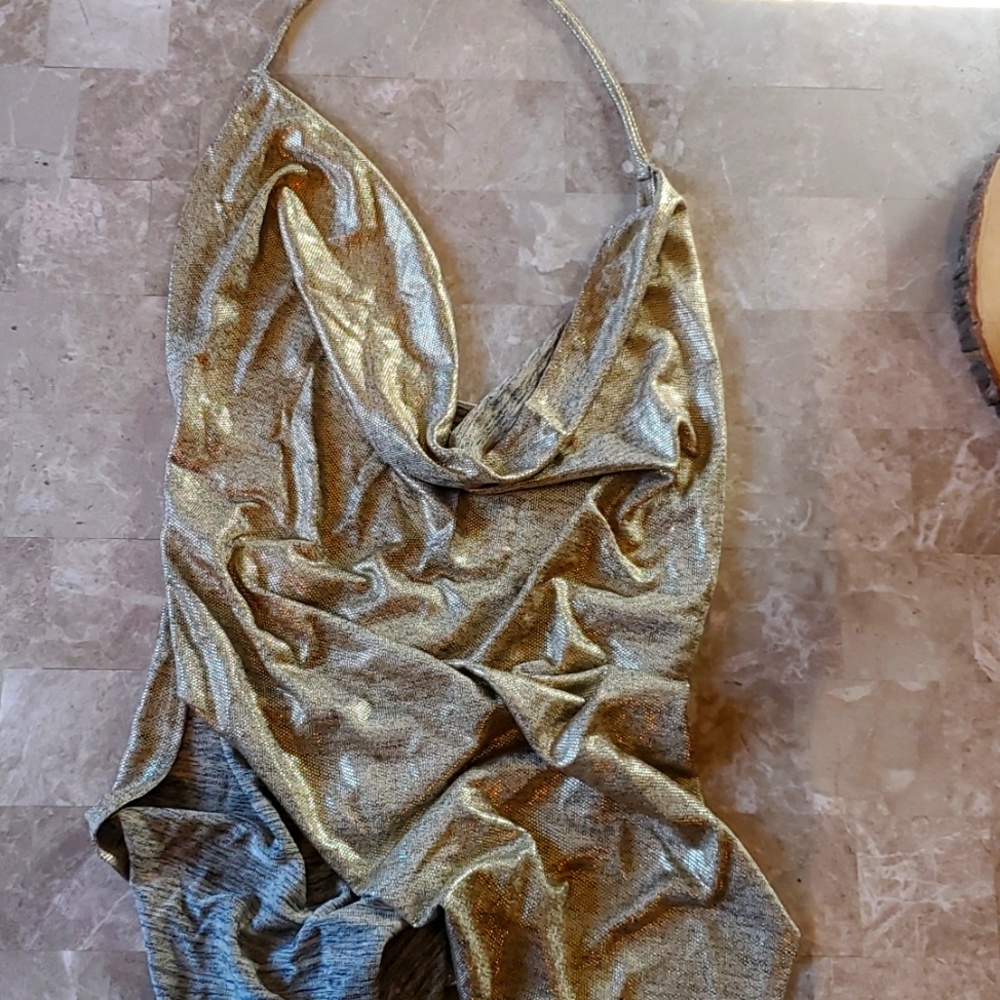 Gold cocktail dress